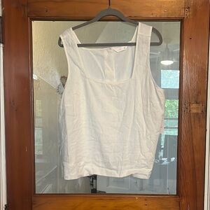 LC Lauren Conrad White Sleeveless Boxy Tank Top